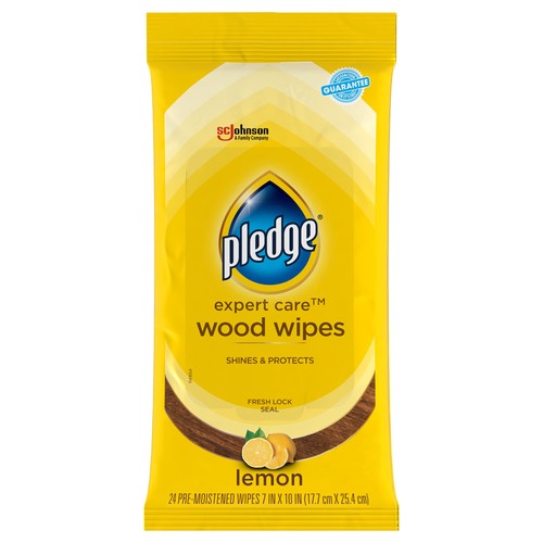 Pledge lemon wood wipes - lemon, ct